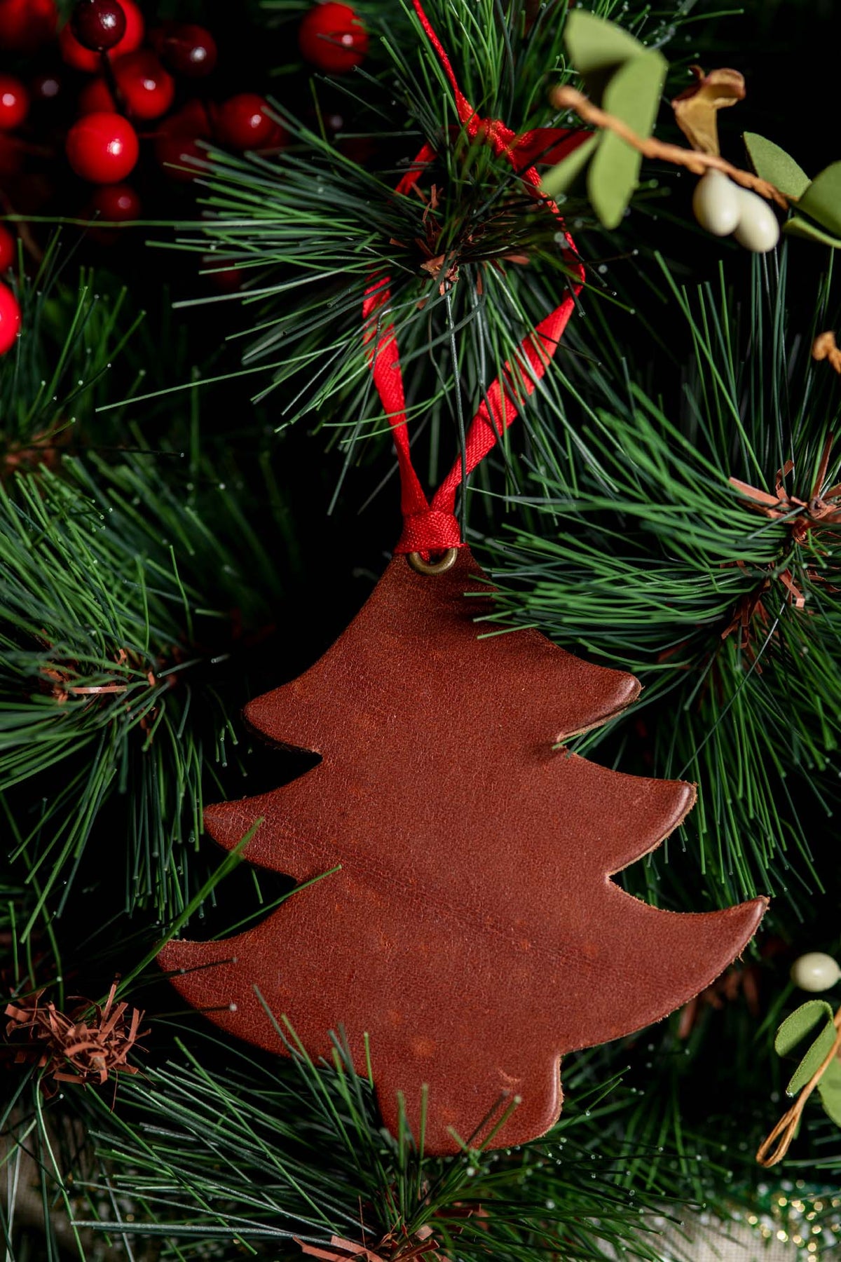 Blue Spruce | Leather Ornament