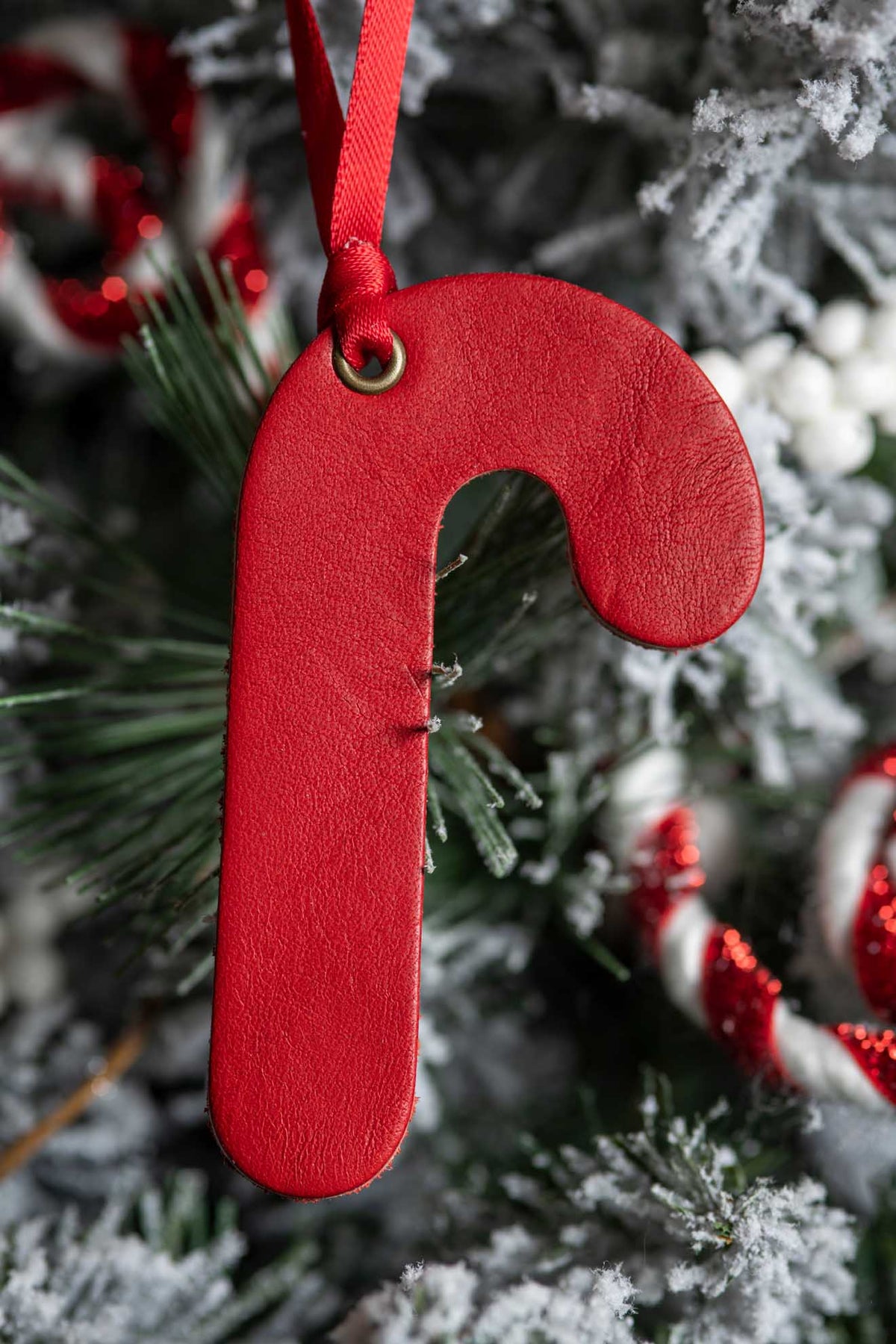 Candy Cane | Leather Ornament