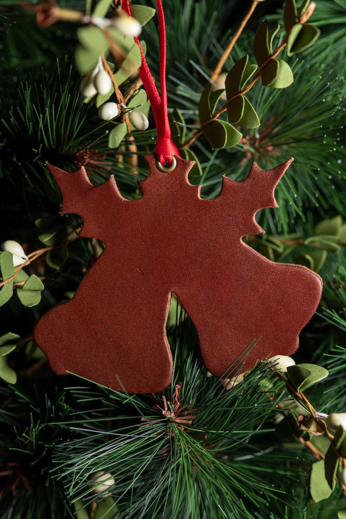 Bells &amp; Holly | Leather Ornament