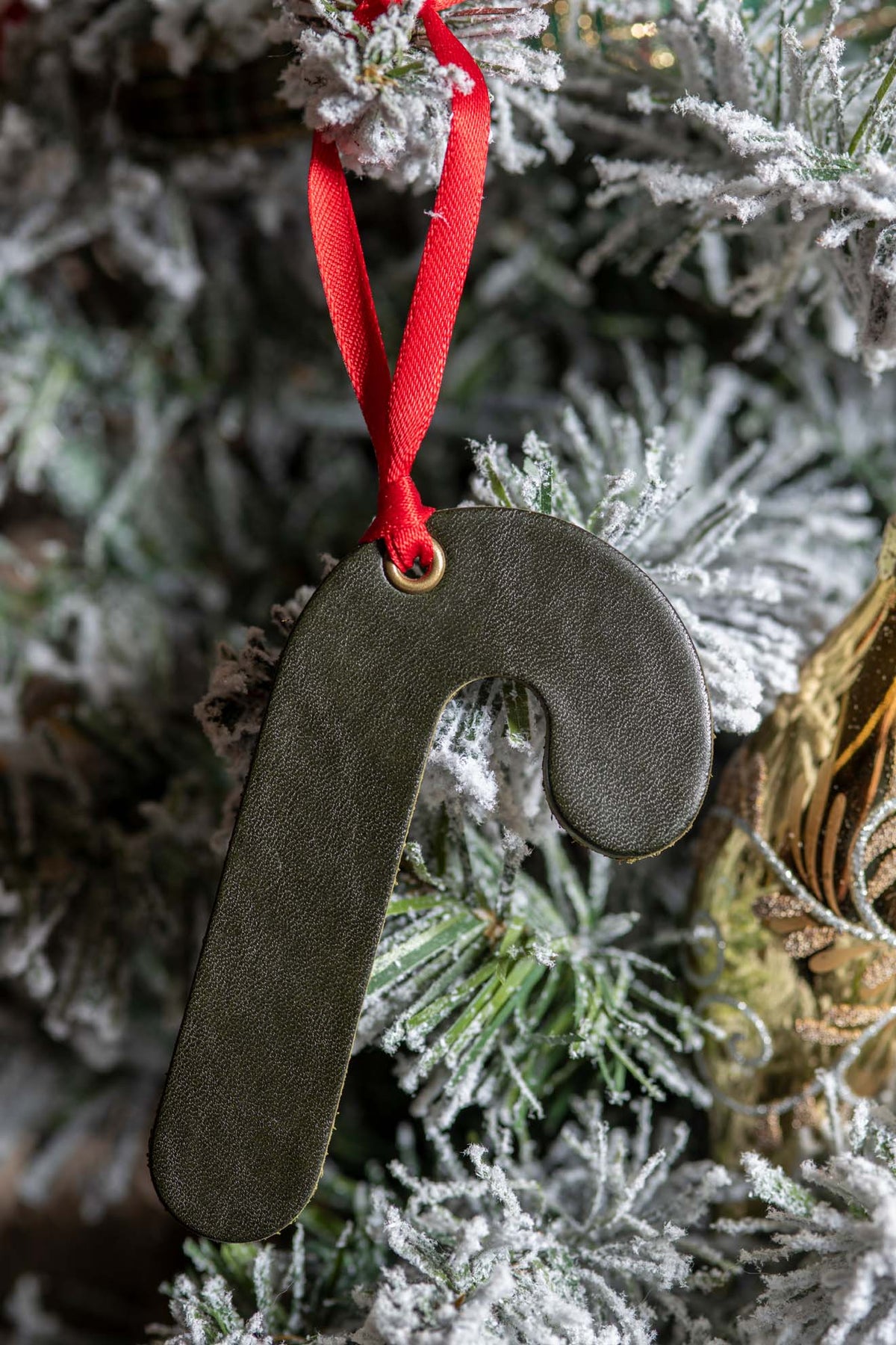 Candy Cane | Leather Ornament
