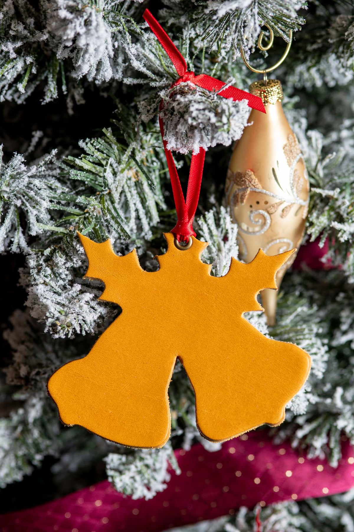Bells &amp; Holly | Leather Ornament
